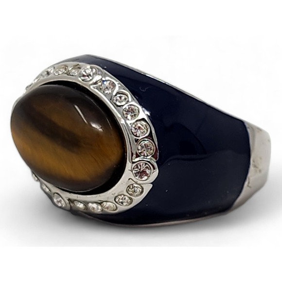 Lia Sophia Kiam Collection Bold Statement Ring Keynote - Tiger's Eye, Crystals - Picture 5 of 10
